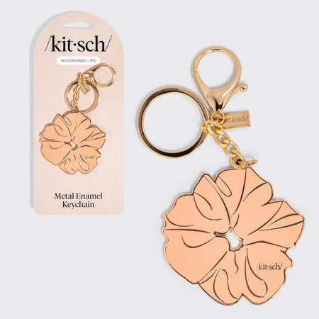 Terracotta Scrunchie Metal Enamel Keychain | KITSCH