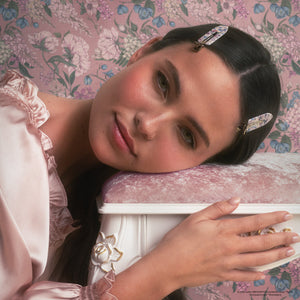 Bridgerton x Kitsch Creaseless Clips in Toile in Bloom