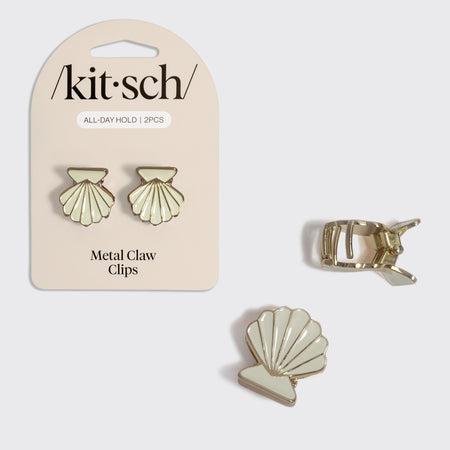ゴールド＆パールクリーム メタル シェル ヘアクリップ | KITSCH