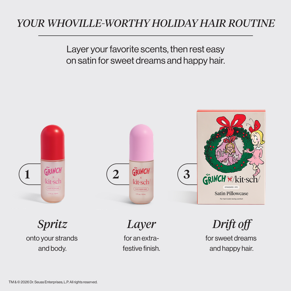 ヘアオイル　チーク The Grinch x Kitsch Cherry Cheer Hair & Body Perfume Mist | KITSCH
