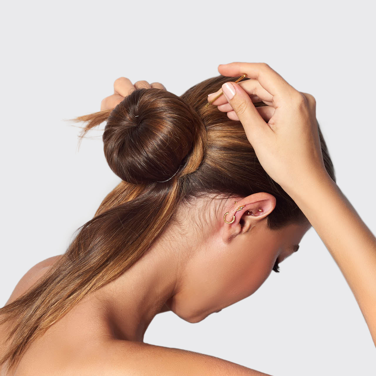 キャストメタルUヘアピン　ブラウン ジュエルド キャストメタル Uヘアピン | THE HAIR BAR TOKYO