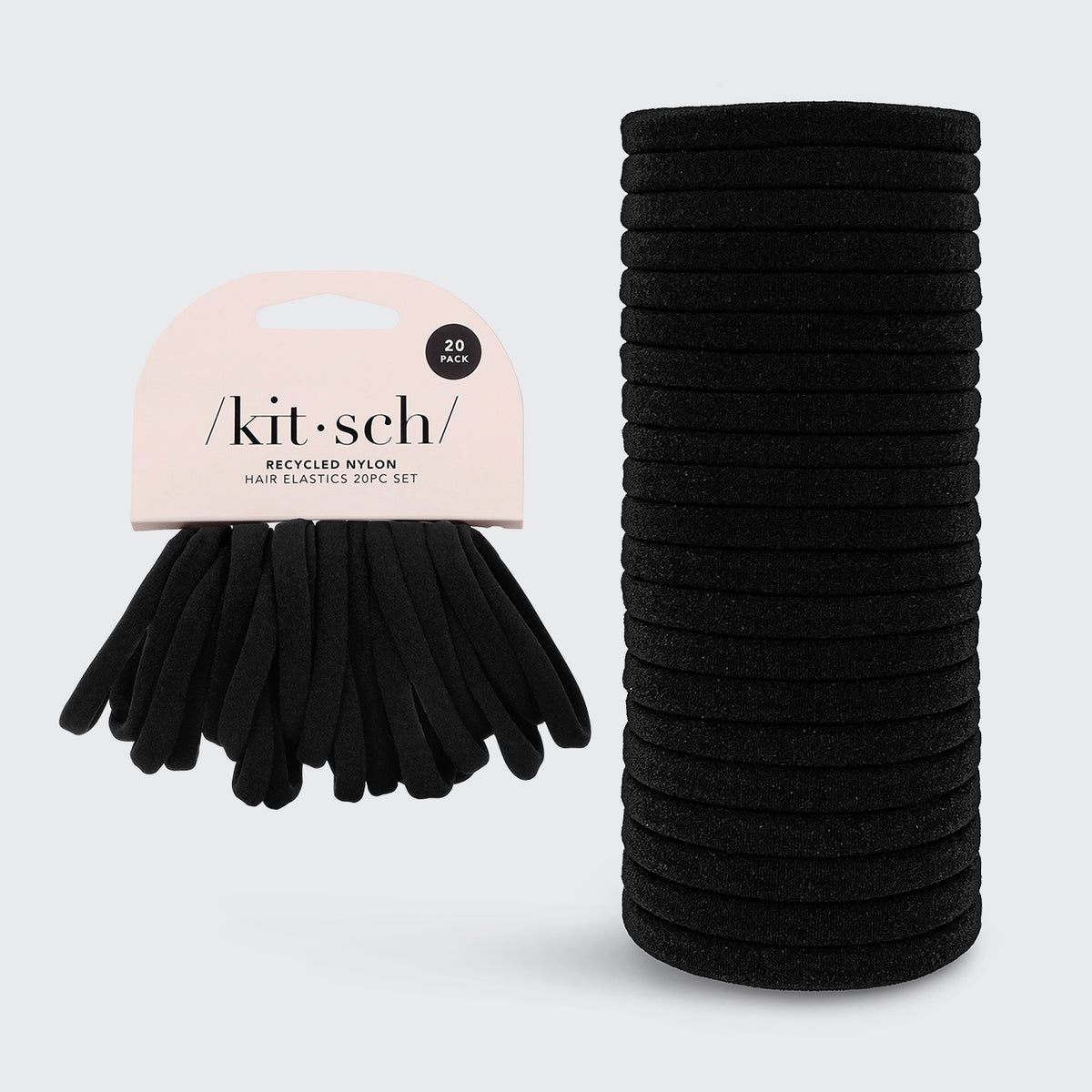 Elastic Hair Ties 20 Pack Black KITSCH