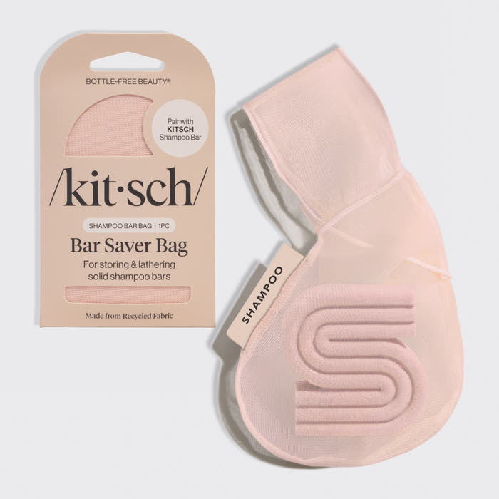 Kitsch Shampoo Bar Bag in blush – reusable rPET pouch for shampoo and conditioner bars