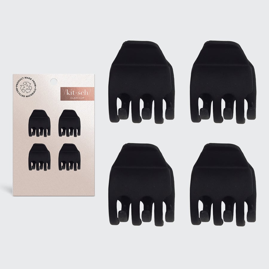 Eco-vriendelijke mini-klauwklemmen set van 4 - zwart