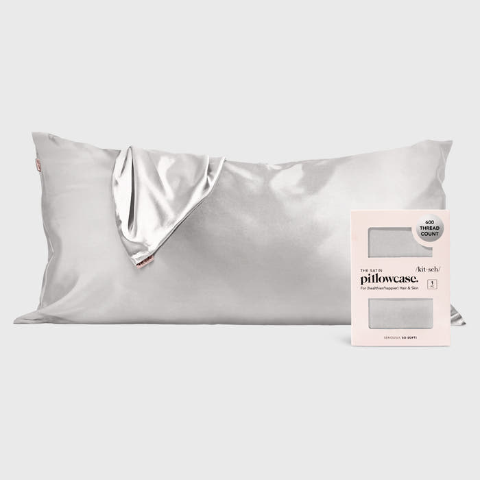 KITSCH Silver King Satin Pillowcase — hero view