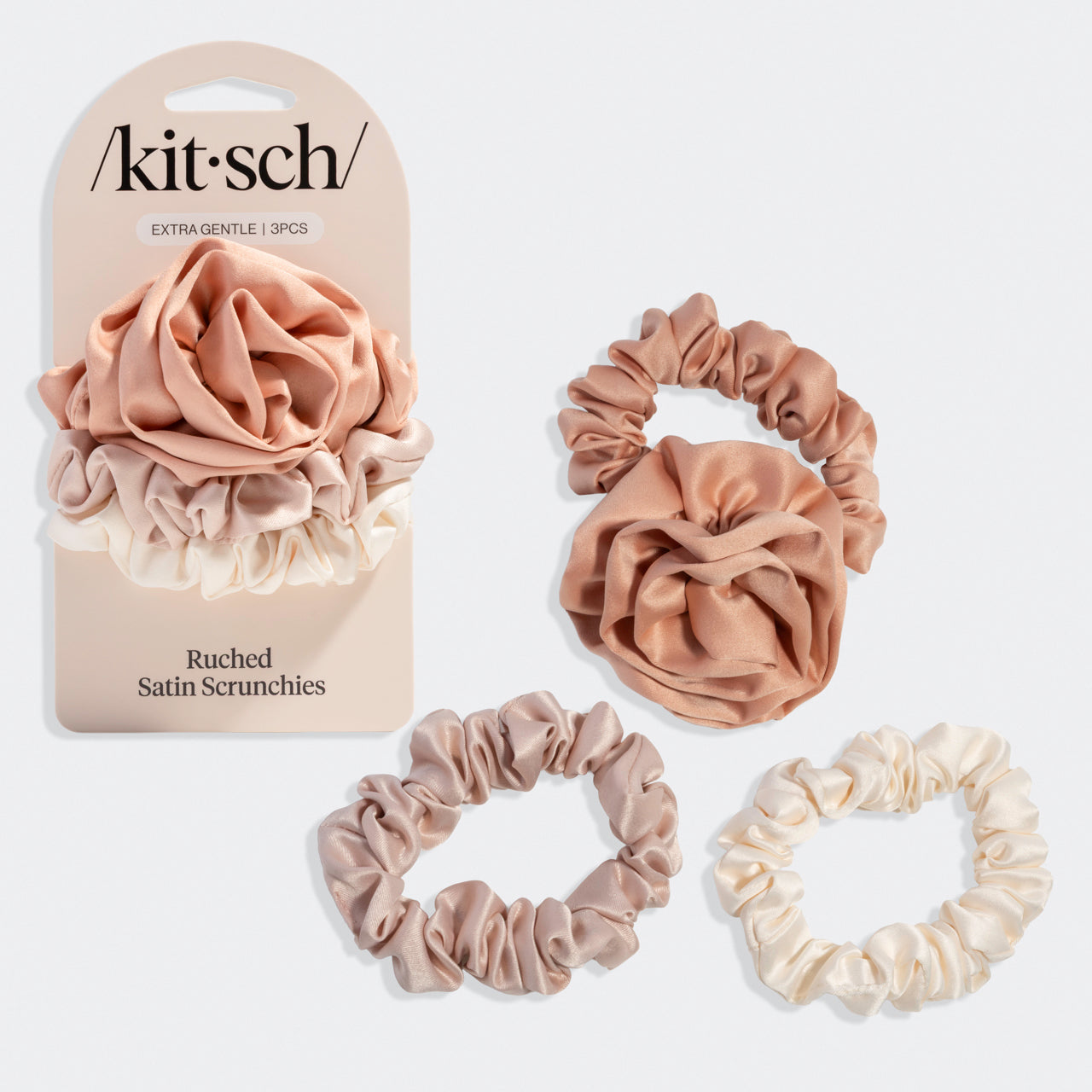 テラコッタ ロゼット ギャザー サテン シュシュ | KITSCH