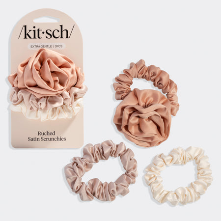 テラコッタ ロゼット ギャザー サテン シュシュ | KITSCH