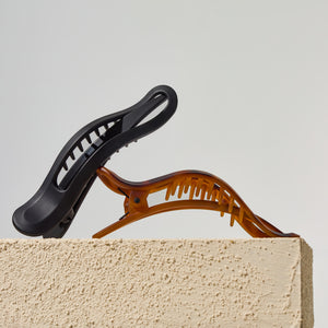 Pince plate courbée 2 pièces - Noir et écaille