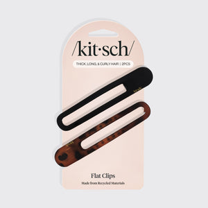 Pinza plana curvada 2uds - Negro y Carey