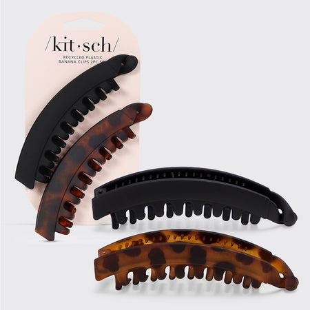 Pinza banana (set de 2) - Negro y Carey | KITSCH