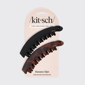 Banánová spona 2 ks - černá & Tort