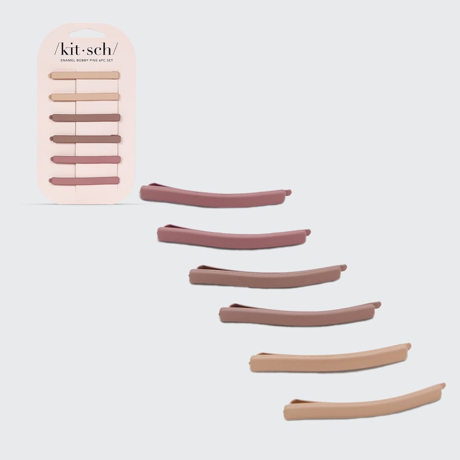Emaille Bobby Pins 6st - Terracotta