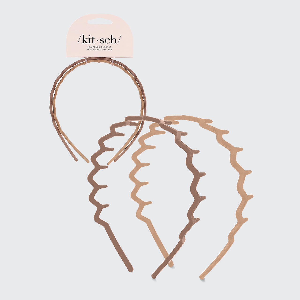 Recycled Plastic Zig Zag Headband 2pc Neutral KITSCH