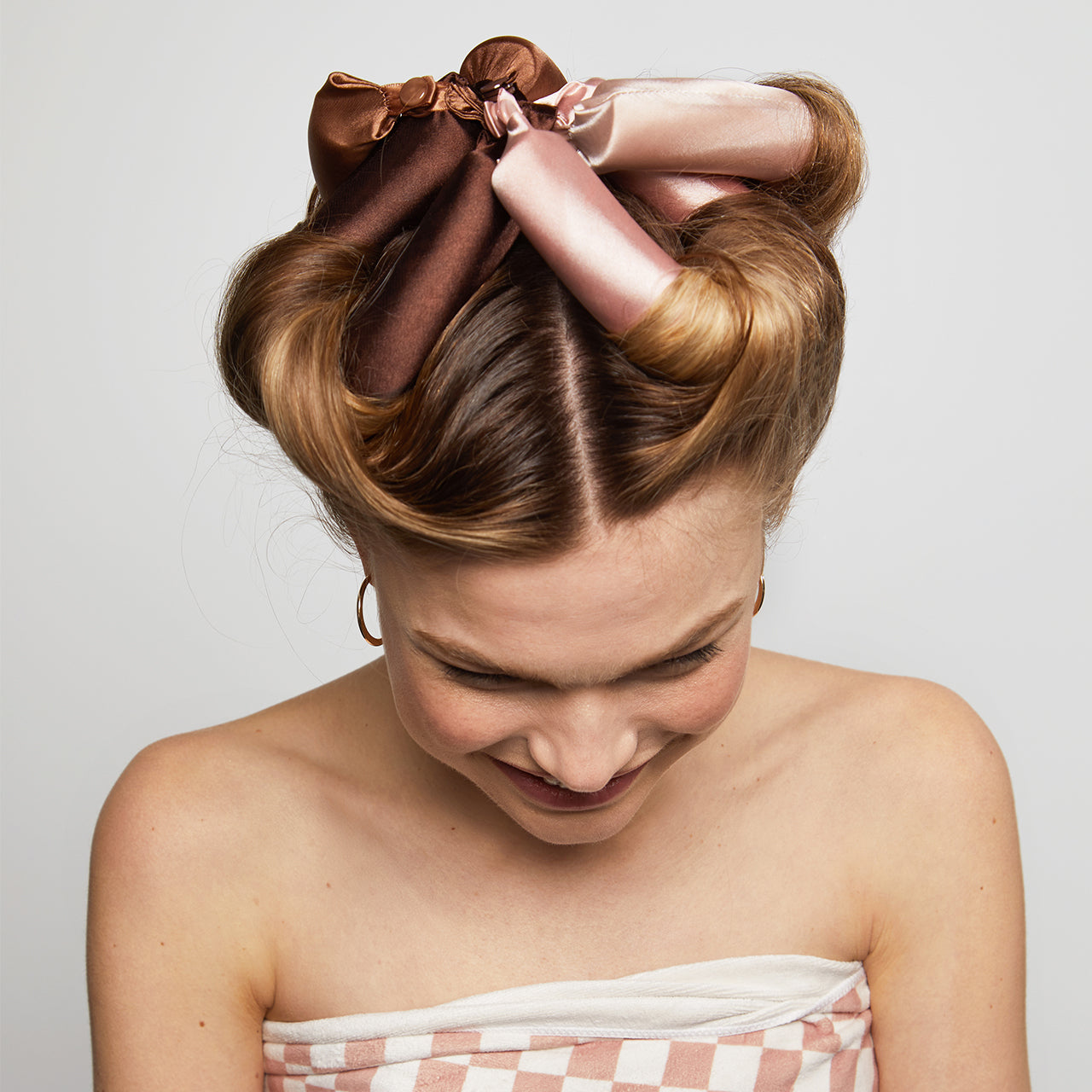 Satin Jumbo Flexi Rods 4pc Rosewood Heatless Curls & Waves KITSCH