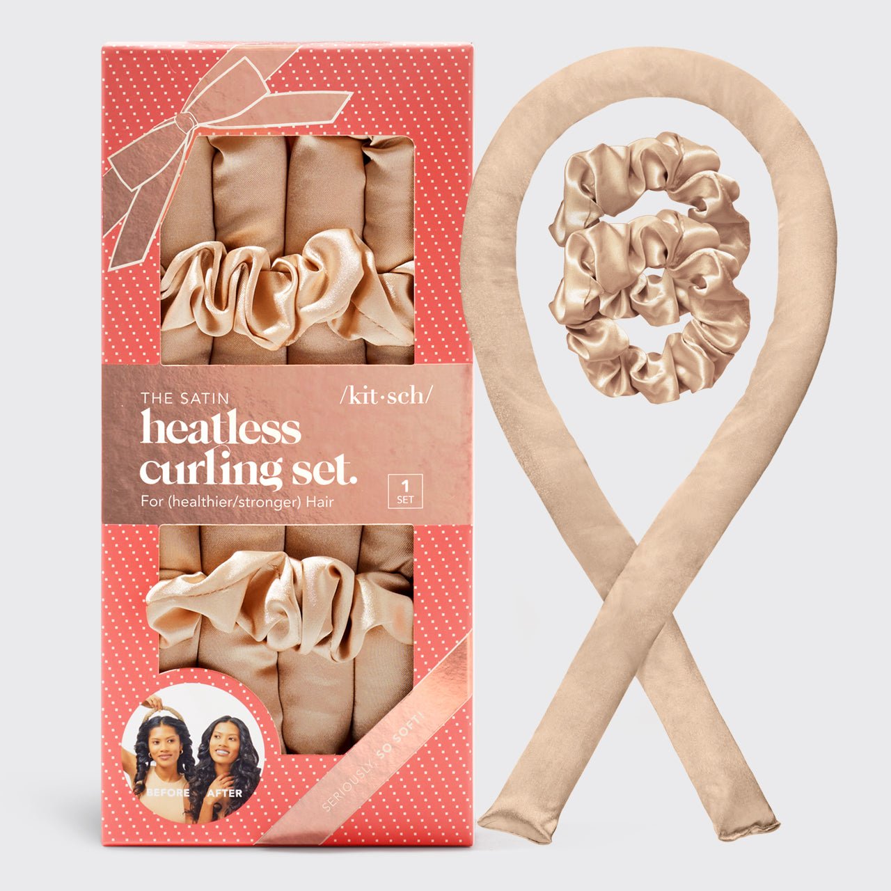 Holiday Satin Heatless Curling Set  - Champagne