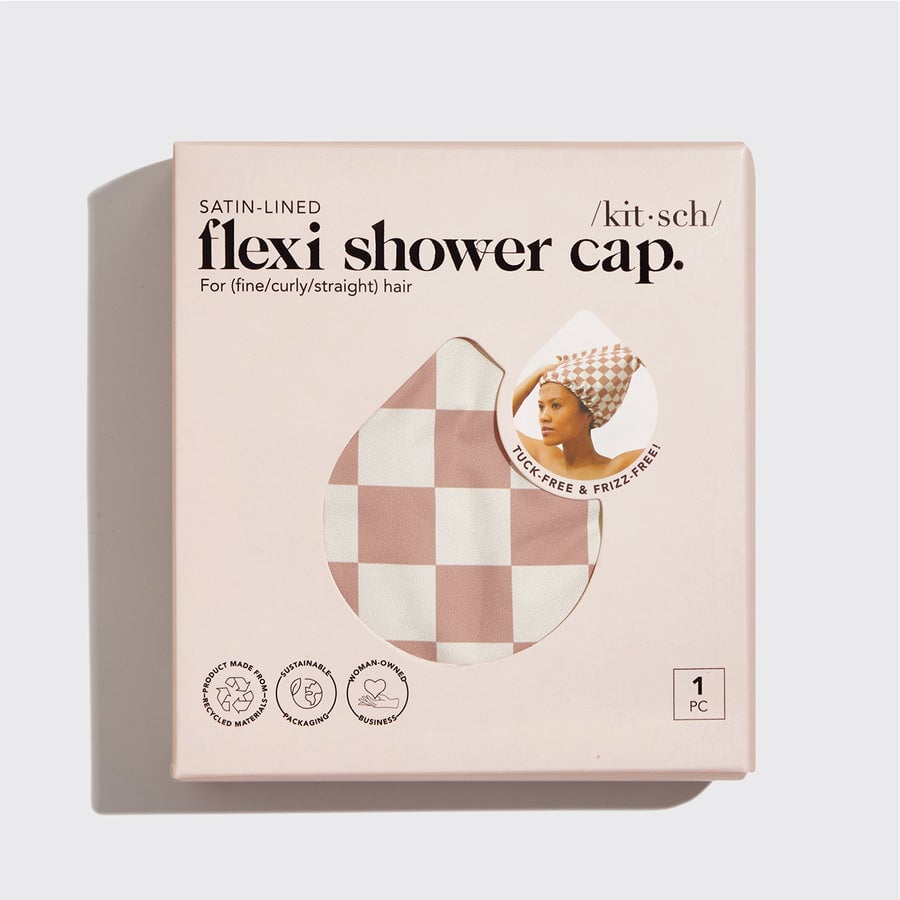 Satin Lined Luxury Shower Cap - Checker