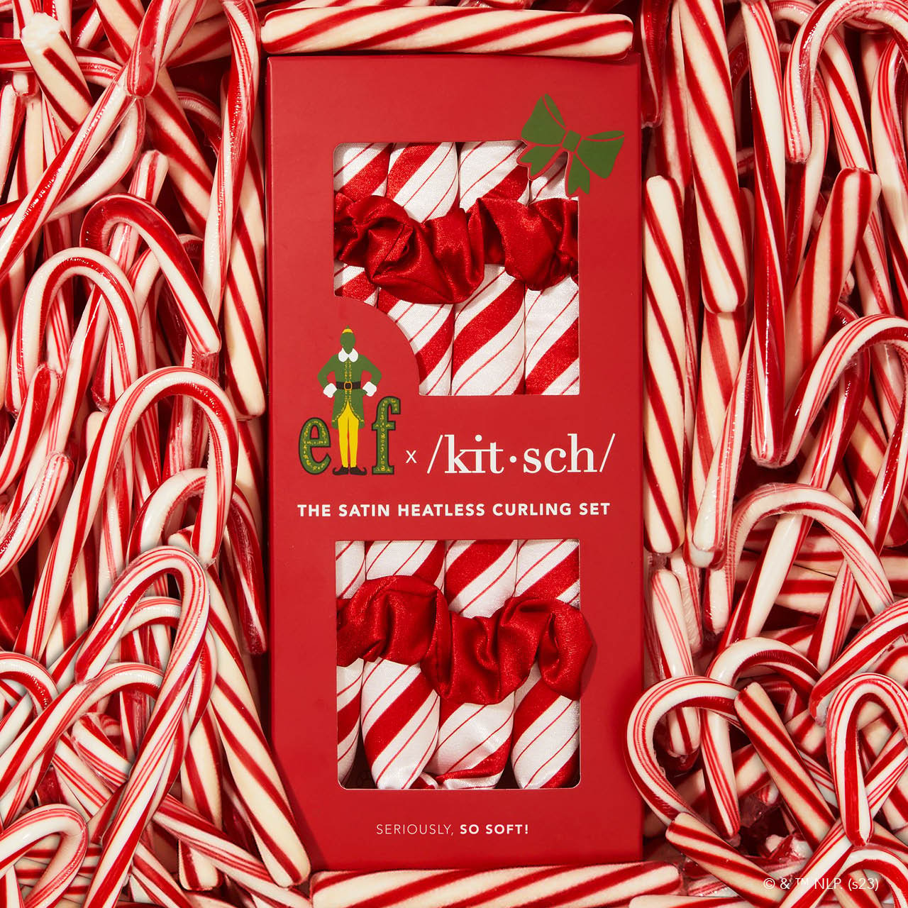 elf x Kitsch Set arricciacapelli satinato senza calore - Candy Cane