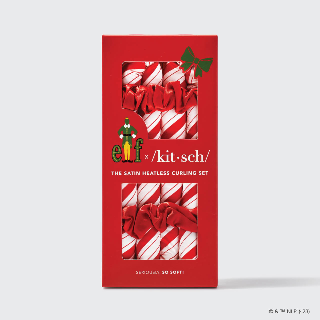 elf x Kitsch Satin värmelöst locktångsset - Candy Cane