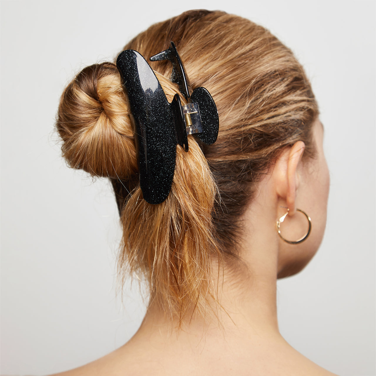 Clip ad artiglio in plastica riciclata - Glitter nero