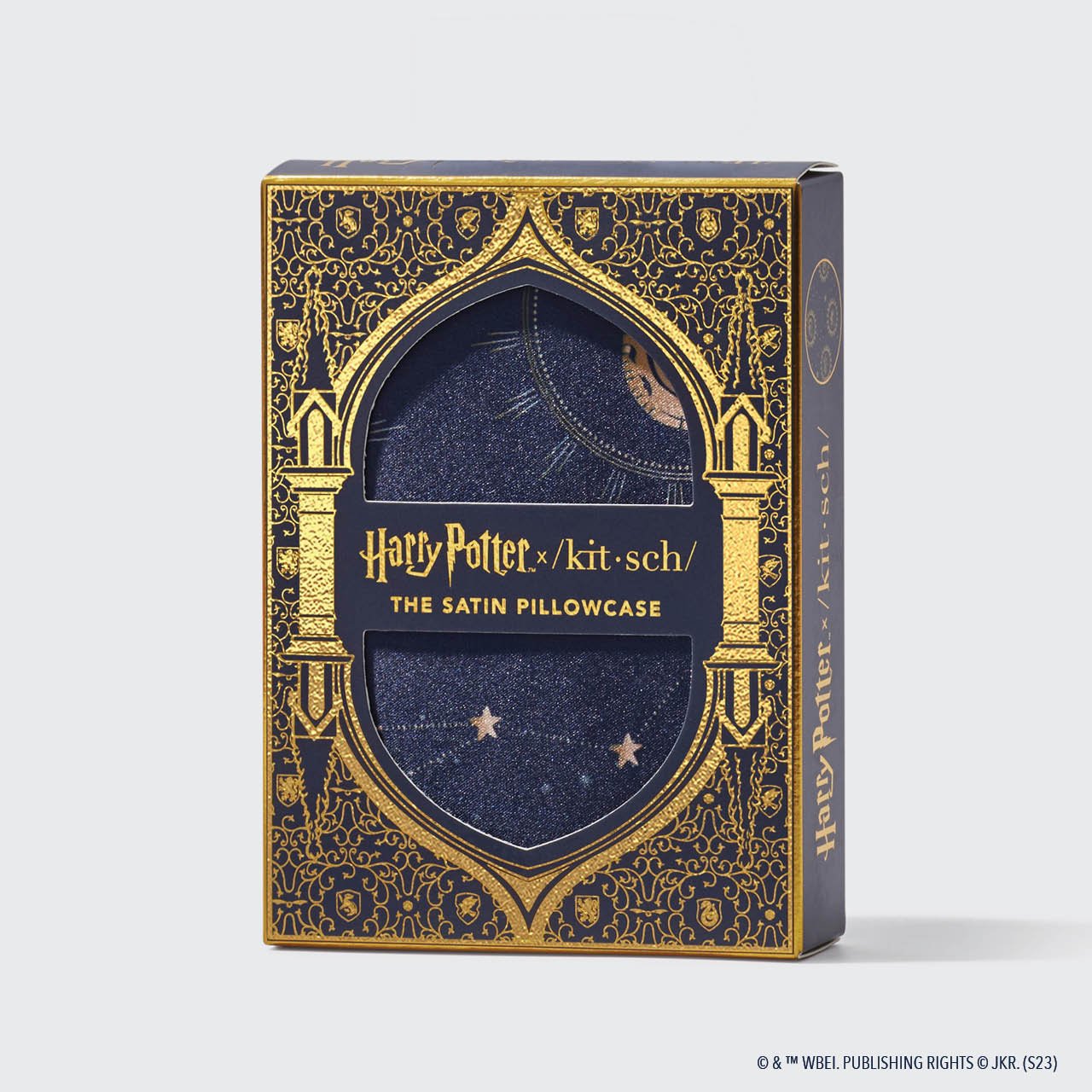 Harry Potter x Kitsch Funda de almohada de satén - Medianoche en Hogwarts