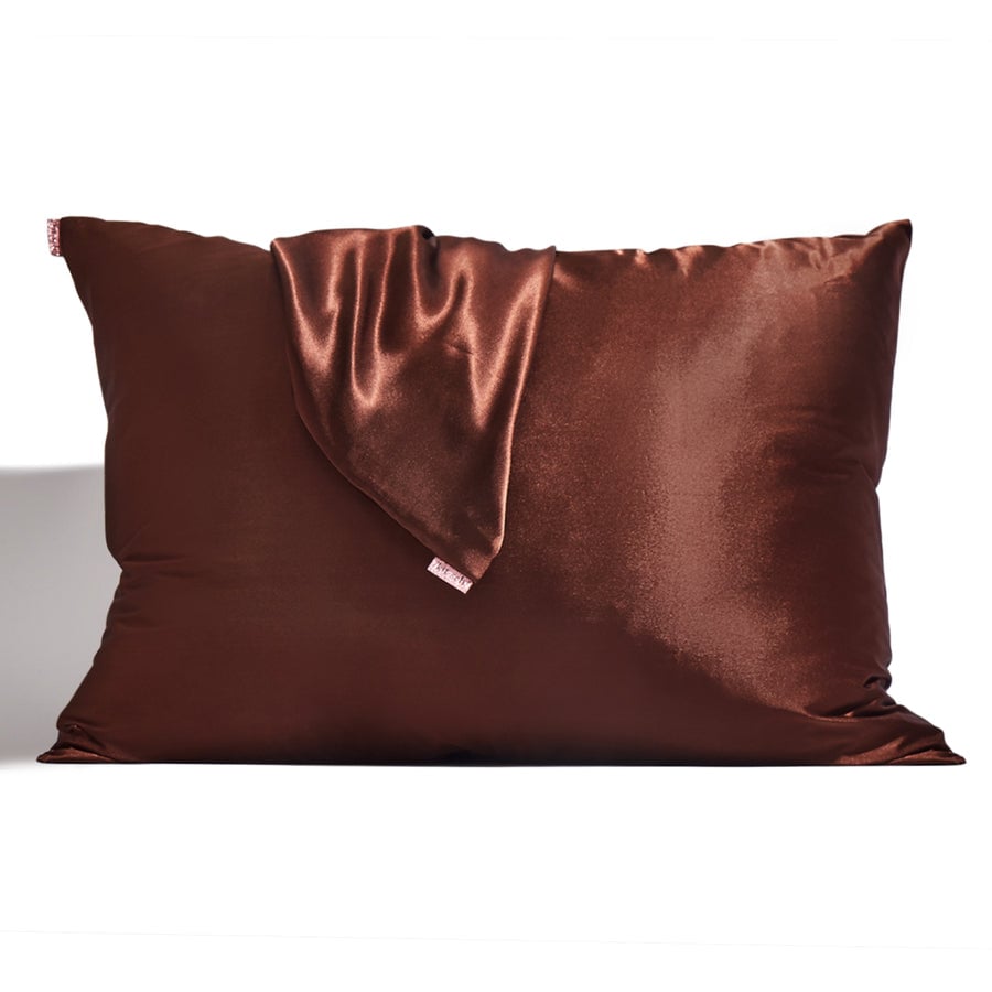 Luxe Satin Pillowcase & Eye Mask Bundle -   Chocolate