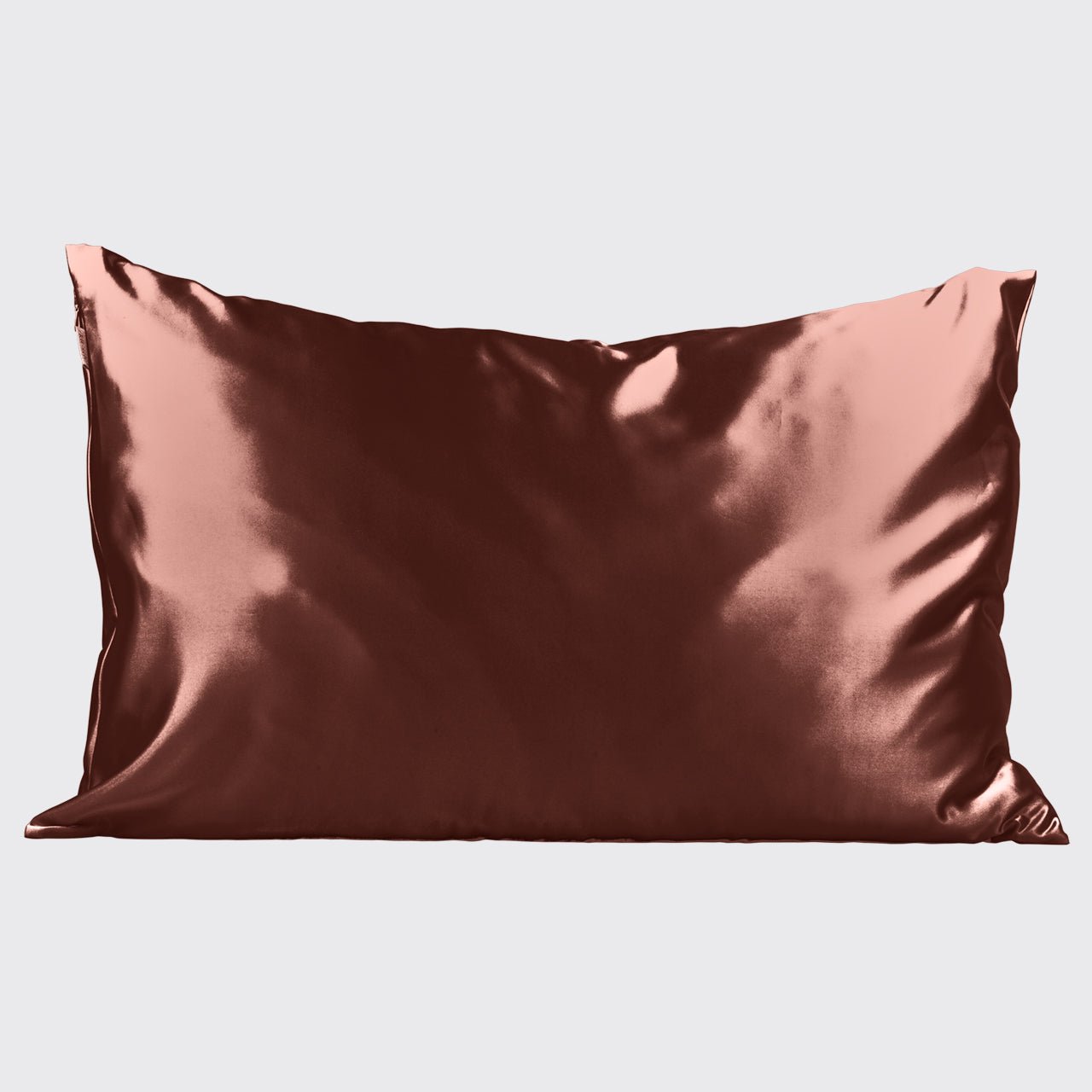 緞面枕套 - 巧克力色