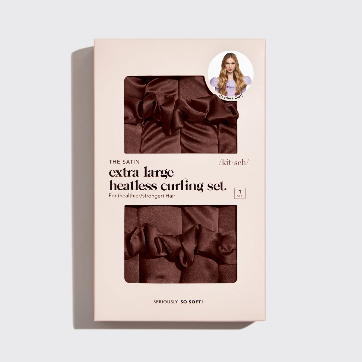 Chocolate XL Satin Heatless Curling Set KITSCH Chocolate Xl Satin Heatless Curling Set Kitsch