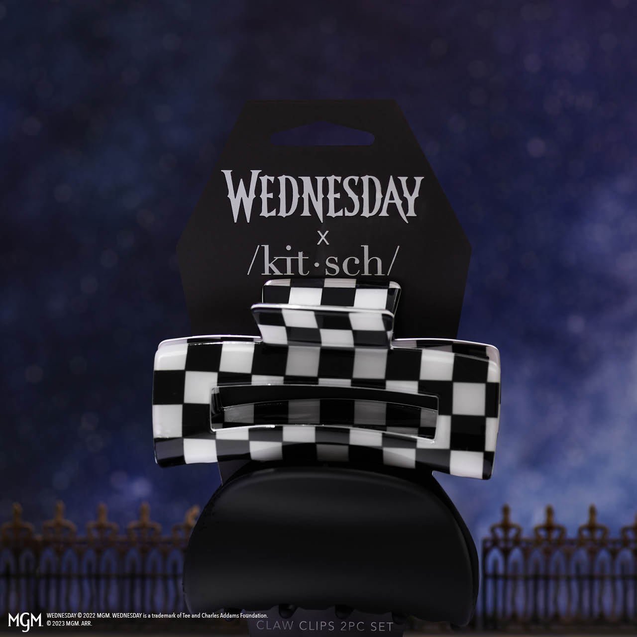 Wednesday x Kitsch Checkered Claw Clips 2er-Set