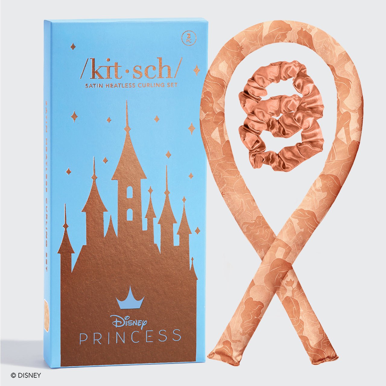 Kitsch & Disney Set arricciacapelli in raso senza calore - Principessa Party