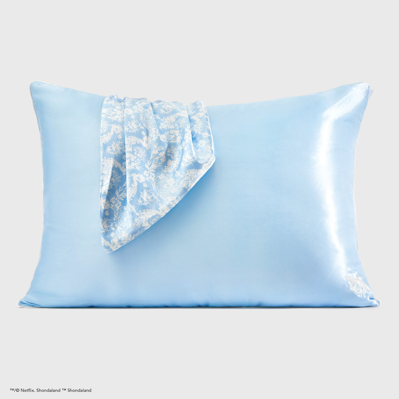 Bridgerton x Kitsch Satin Pillowcase Toile De Blue KITSCH