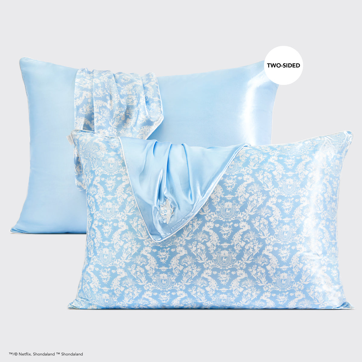 Bridgerton x Kitsch Satin Pillowcase Toile De Blue KITSCH