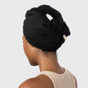 Οικολογική πετσέτα μαλλιών - Μαύρη