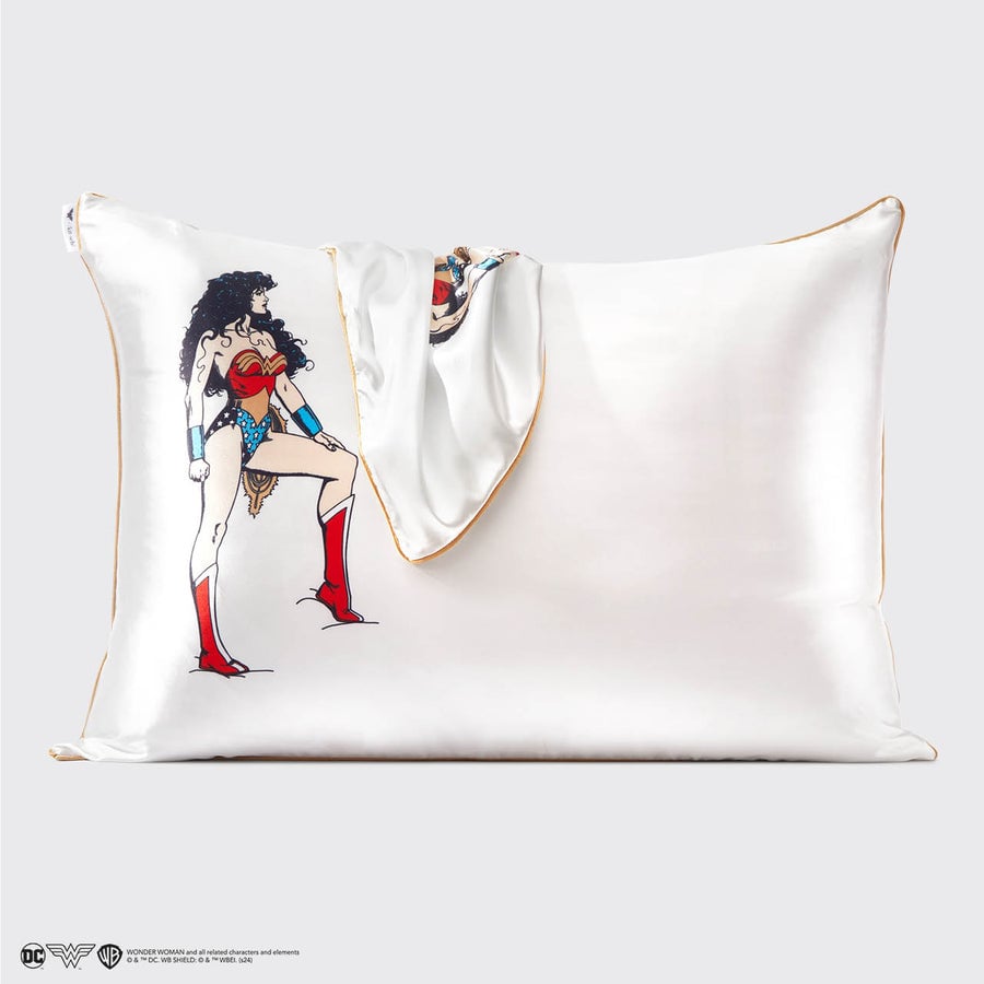 Wonder Woman x kitsch Funda de almohada de satén - Believe In Wonder