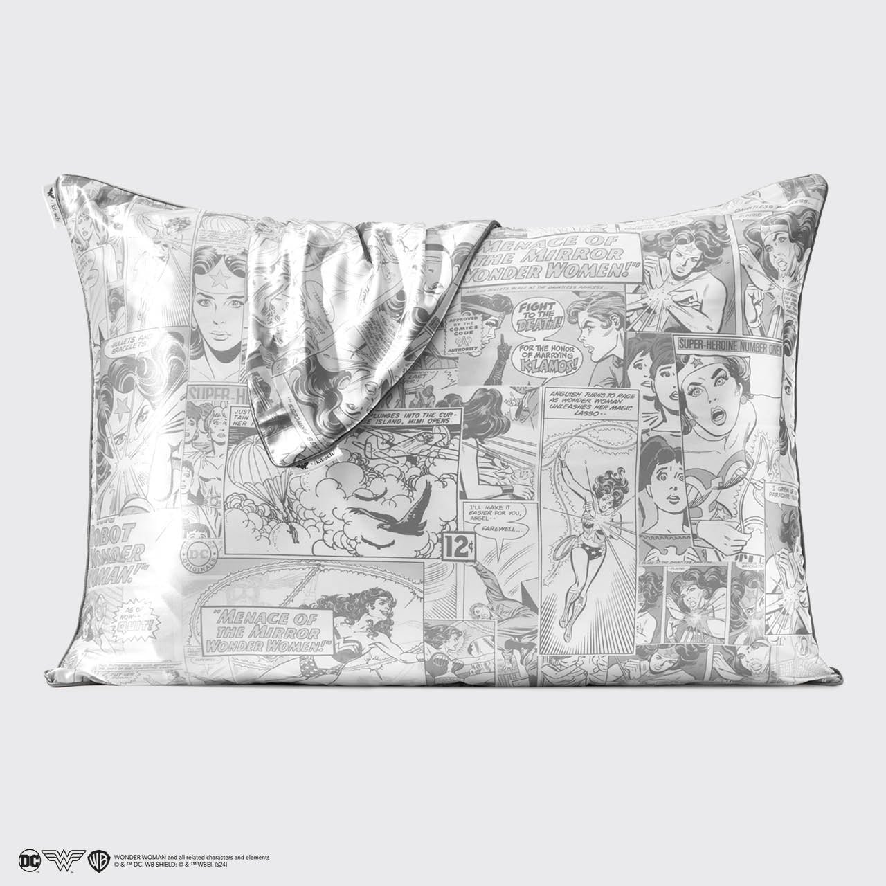 Wonder Woman x Kitsch Satin Pillowcase - Comic Print