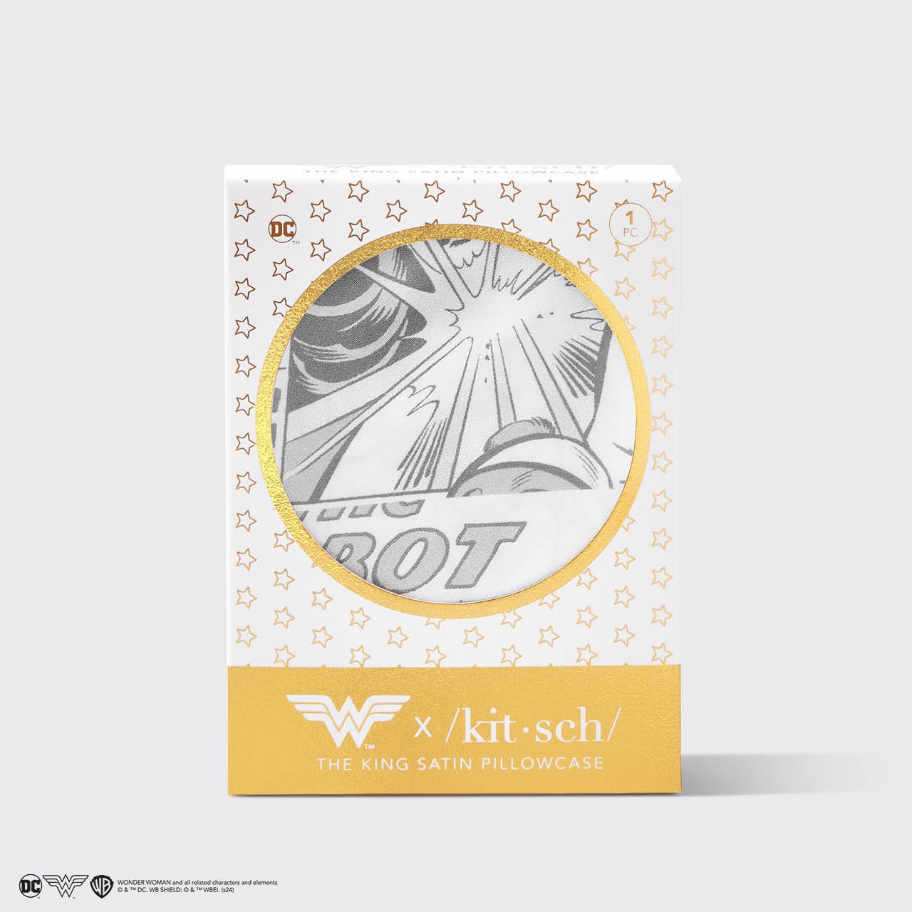Wonder Woman x kitsch King szatén párnahuzat - képregény nyomtatás