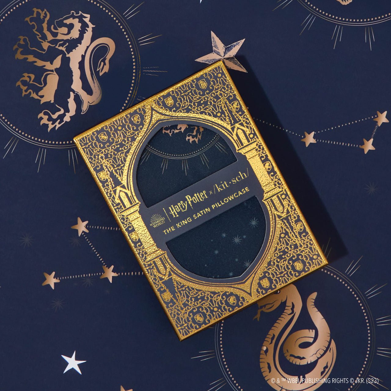 Harry Potter x Kitsch King Σατέν μαξιλαροθήκη - Μεσάνυχτα στο Χόγκουαρτς