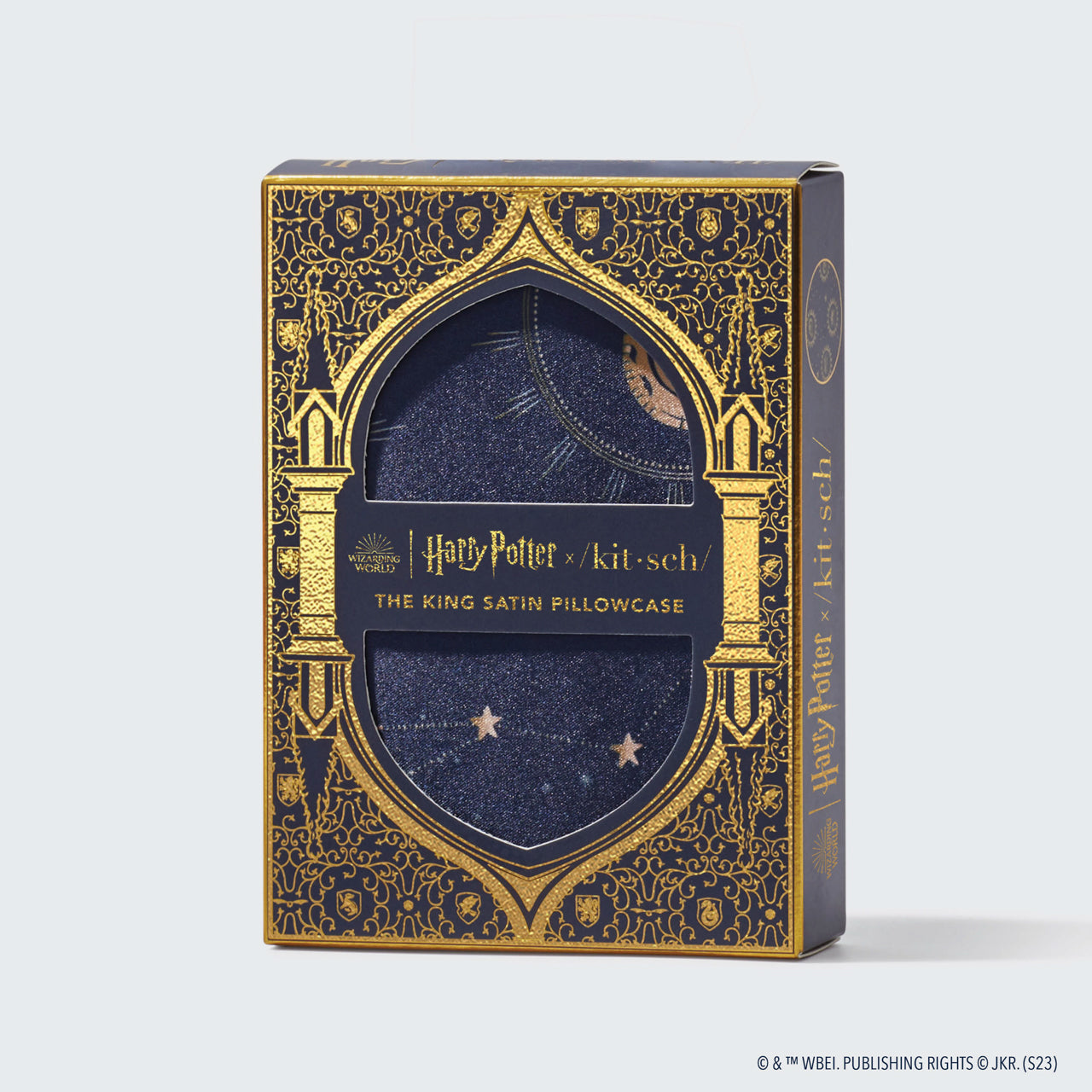 Harry Potter x Kitsch Funda de Almohada de Satén - Medianoche en Hogwarts