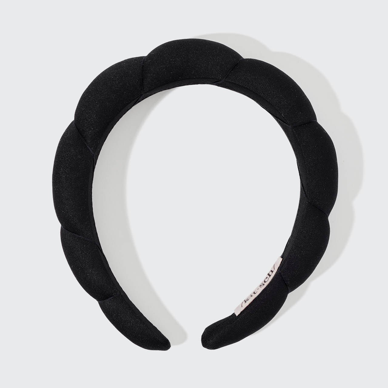 Recycled Fabric Puffy Headband 1pc - Black