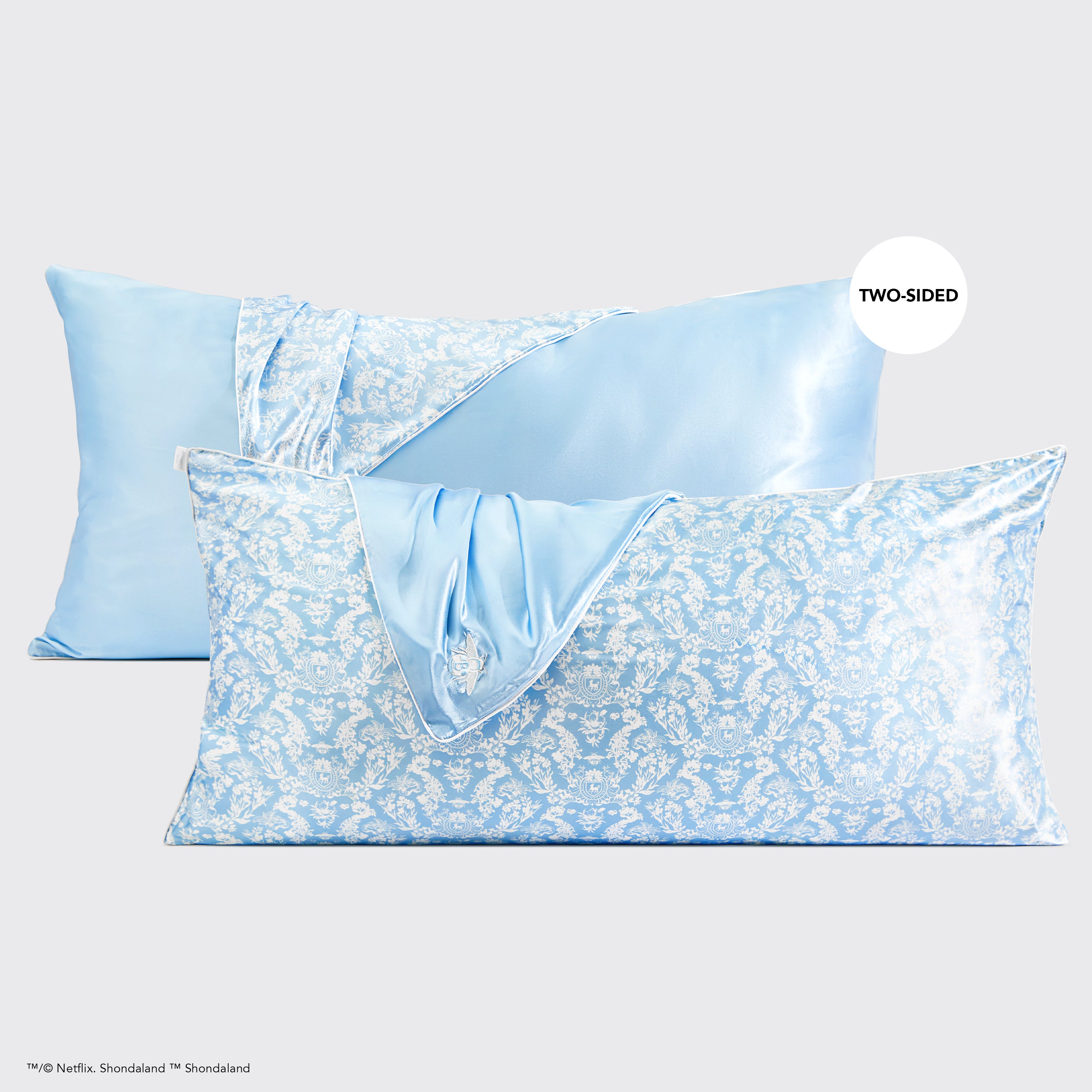Bridgerton x Kitsch King Satin Pillowcase - Toile De Blue