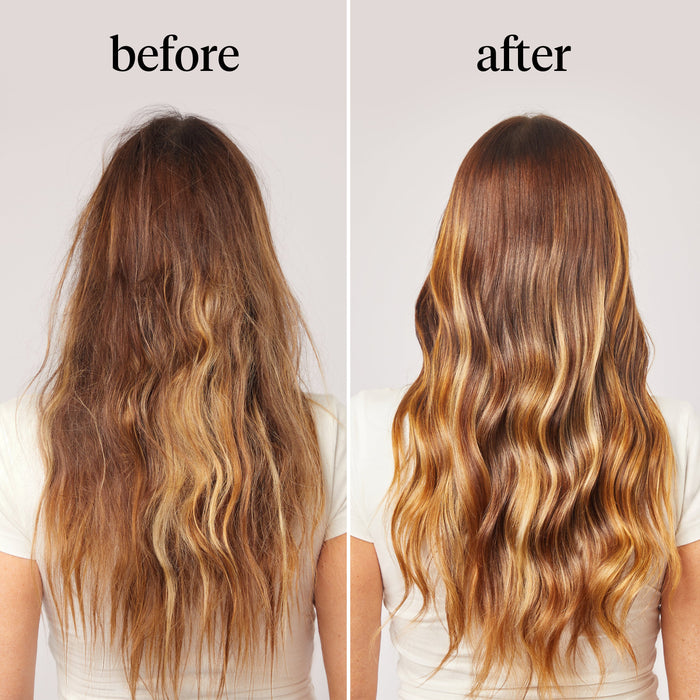 KITSCH Moisturizing Argan Milk Leave-In Conditioner — before and after model — visibly improved hydration and softness