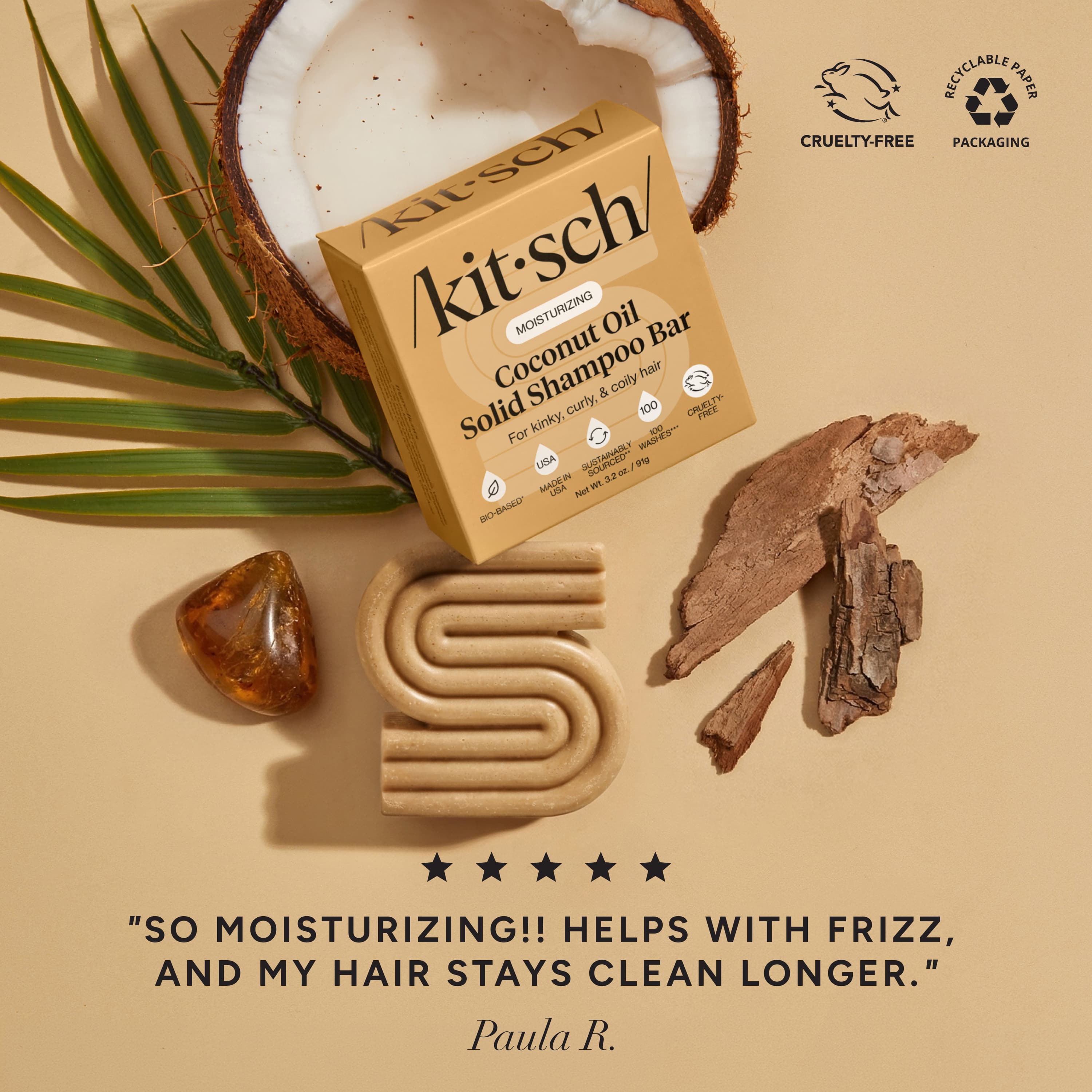 Coconut Oil Shampoo Bar for Dry Damaged Hair | KITSCH