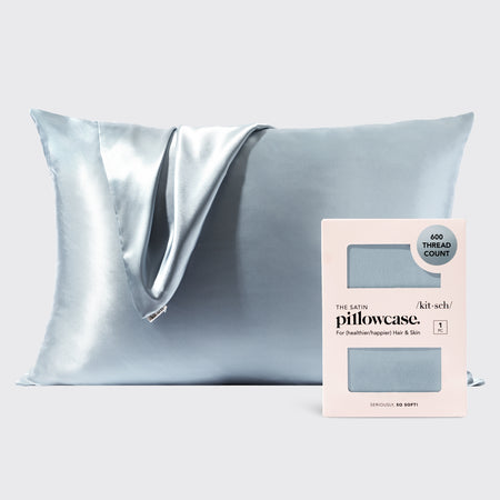 Satin Pillowcase in Haze Blue