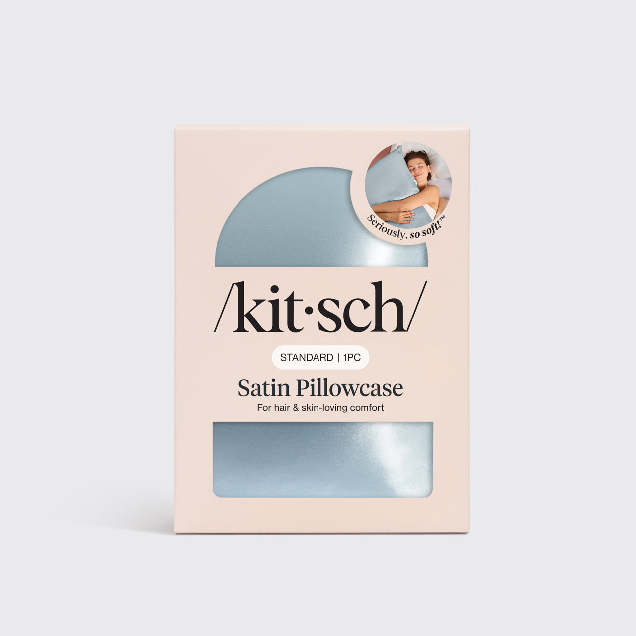 Satin-Kopfkissenbezug Haze Blue