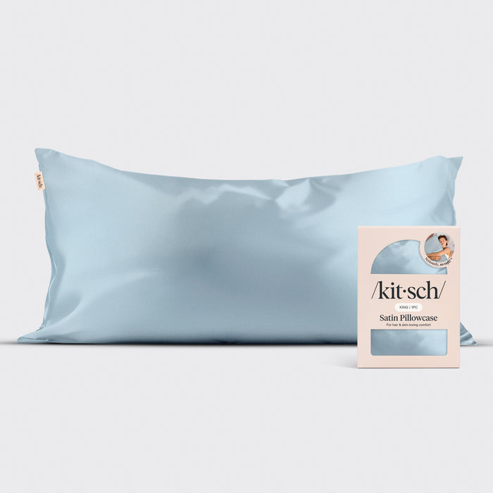 Satin Pillowcase in Haze Blue - King