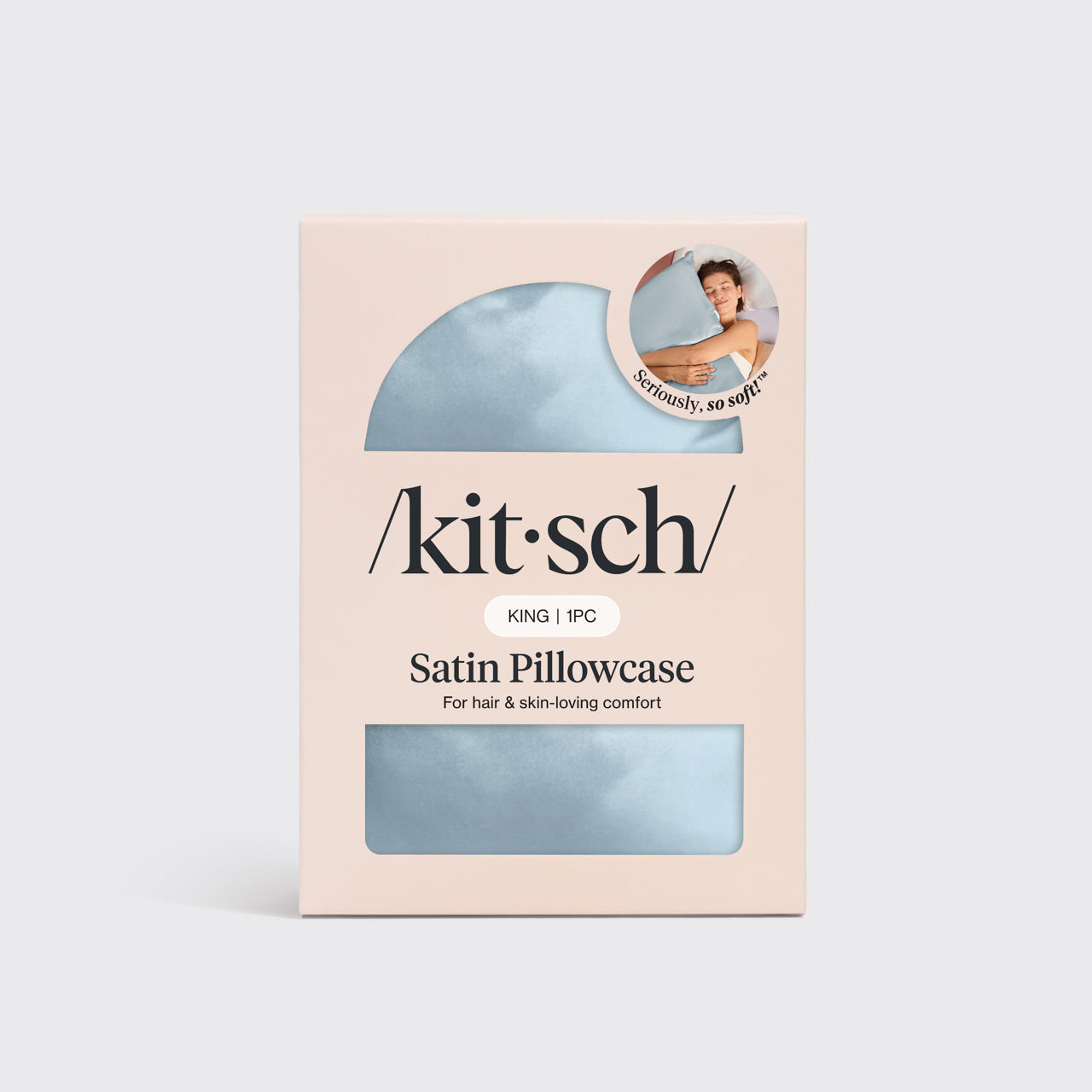 Satin Pillowcase in Haze Blue - King | KITSCH