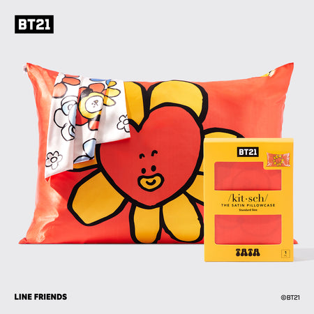 BT21 TATA クッション 540 × 430mm 梨泰院購入 公式 Kitsch x BT21 Satin Pillowcase in TATA – KITSCH