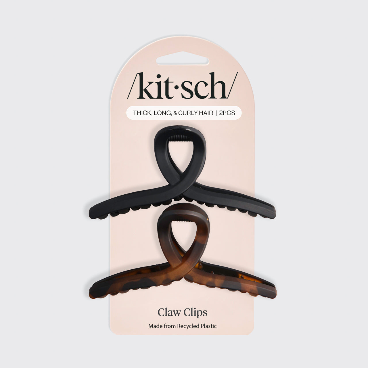 Black & Tort Loop Claw Clips 2pc Set - Large | KITSCH