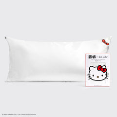 Kitsch x Hello Kitty Funda de almohada de satén Lazo Hello Kitty marfil - King