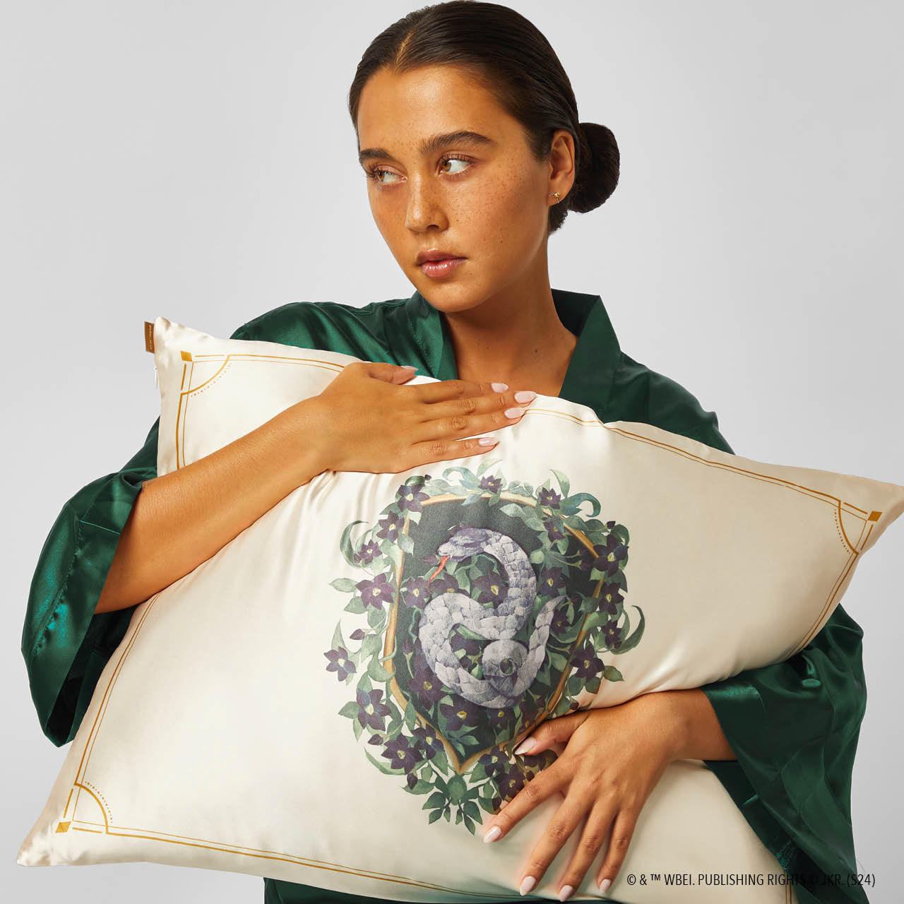 Harry Potter x Kitsch Satin Pillowcase Standard Slytherin KITSCH