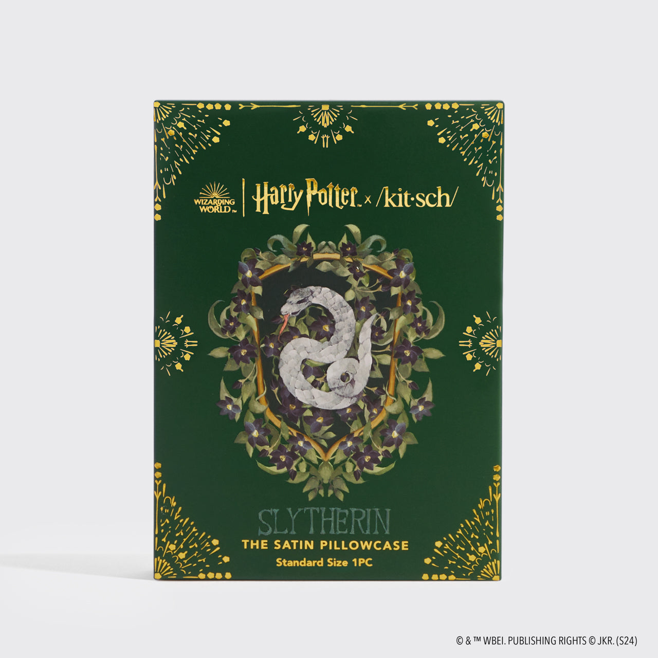Harry Potter x Kitsch Satin Pillowcase Standard Slytherin KITSCH